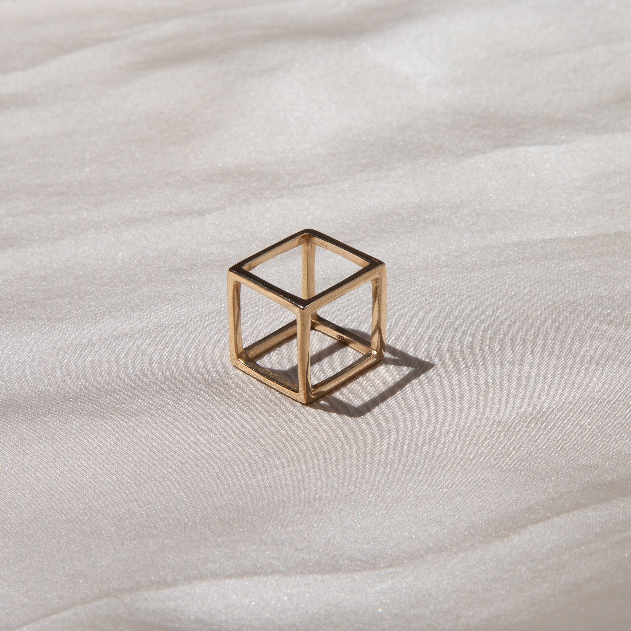 Hexahedron Cube Gold Ring | Pendant